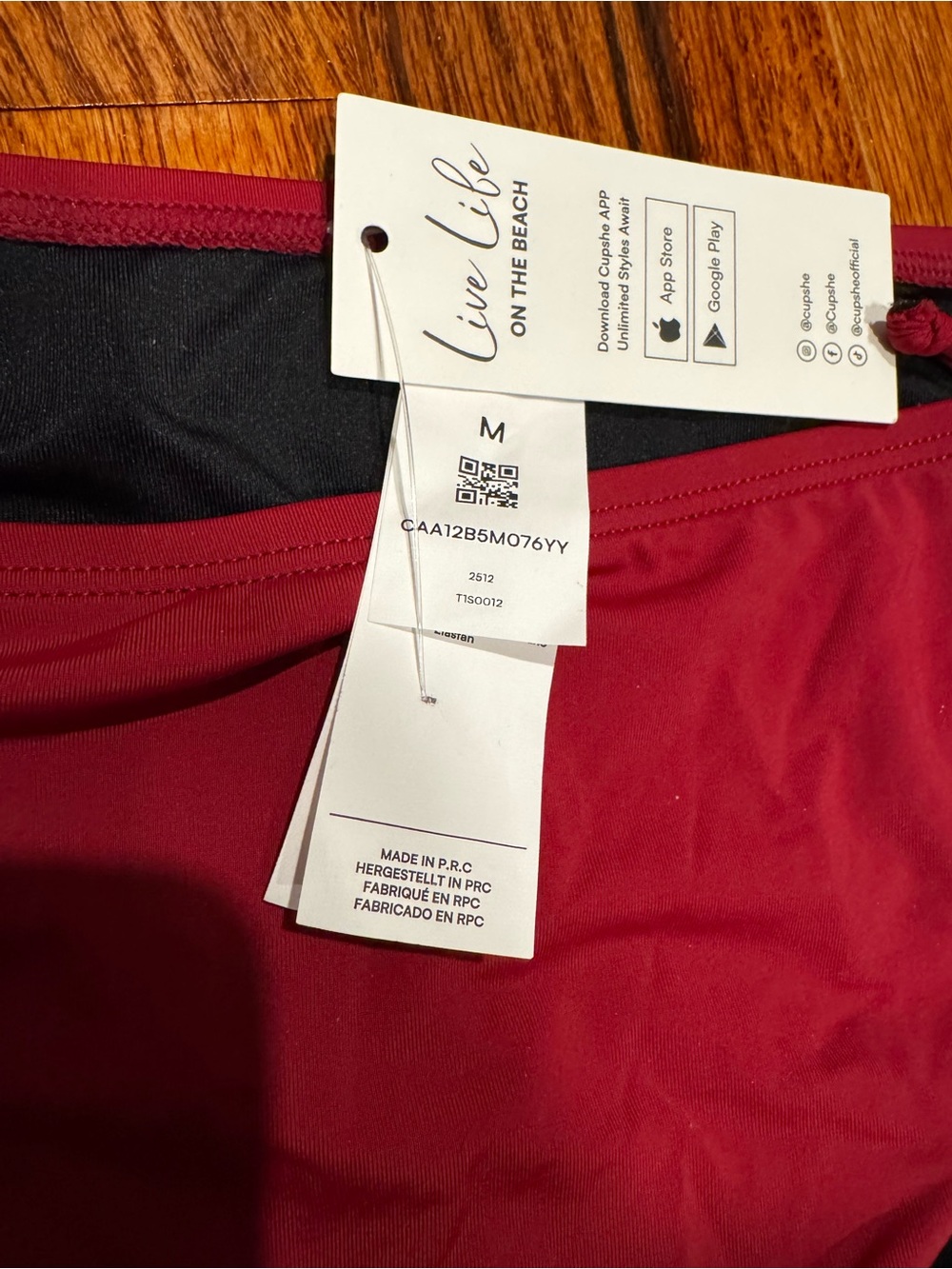 CupShe NWT The Euphoric Red Tankini Set S / M/ Burgandy/Maroon Bikini Swimsuit - Picture 6 of 7